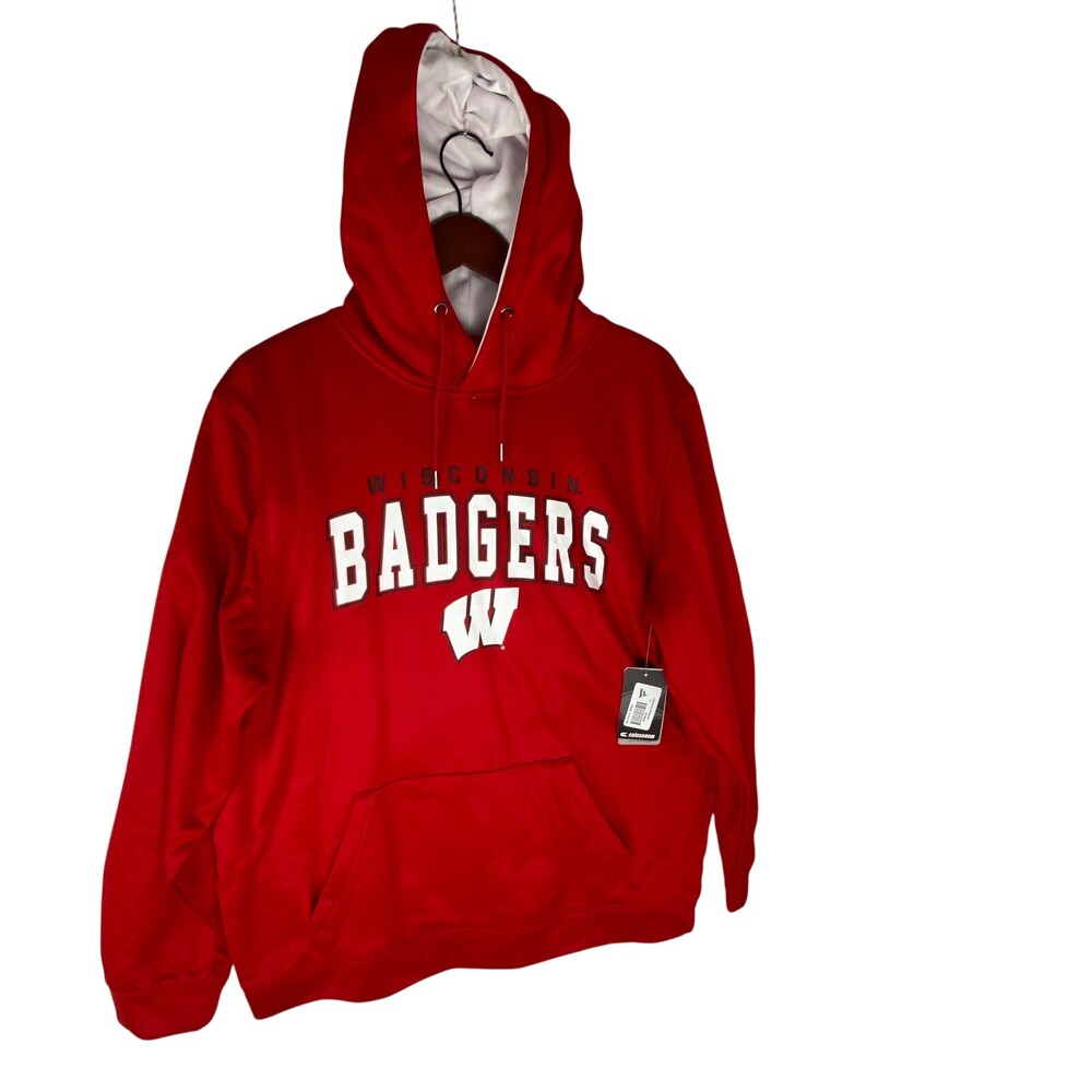 Wisconsin Badgers Colosseum Resistance Red Pullover Hoodie Size XL - FFFH10350